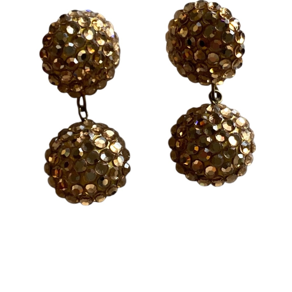 Elegant Gold Double Ball Sequins Earrings